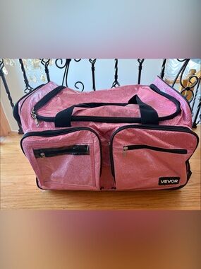 VEVOR Pink Glitter Dance Rack Duffle Bag